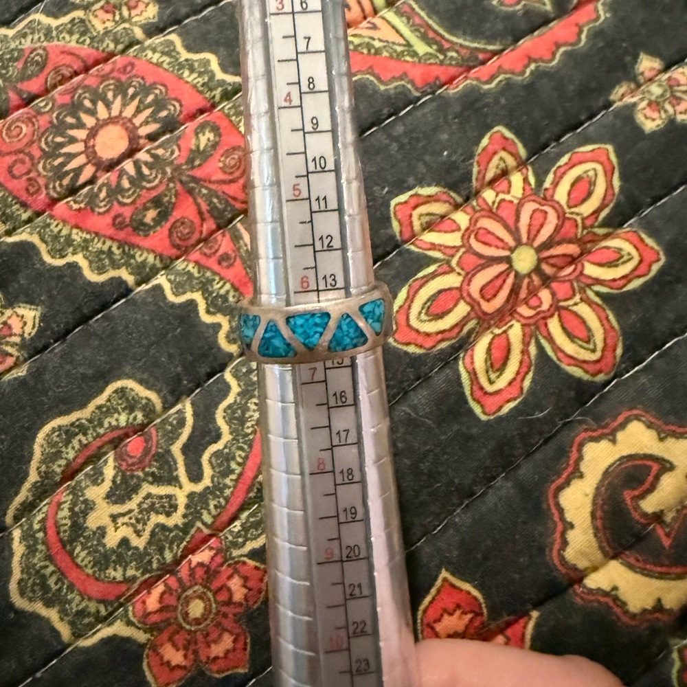 Sterling TurquoiseGeometric Ring - Picture 2 of 2